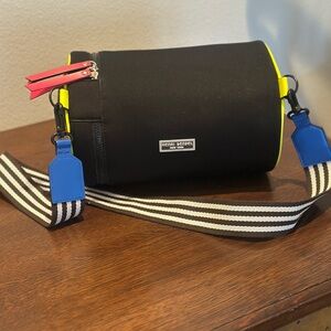 Henri Bendel Black and Yellow Neoprene Cooler Bag